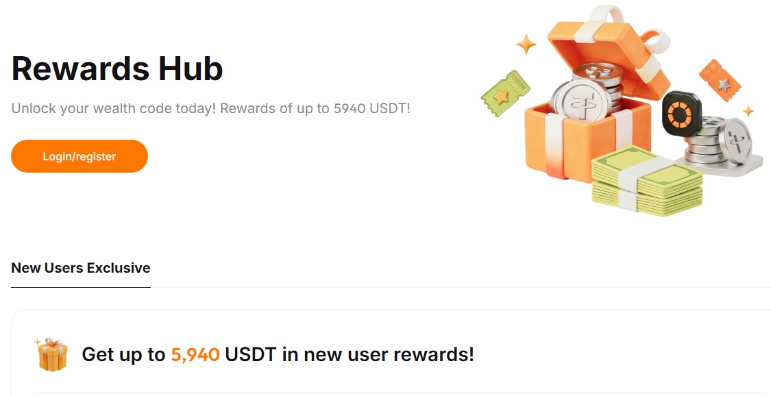 OrangeX Rewards Hub: up to 5,940 USDT in new-user rewards